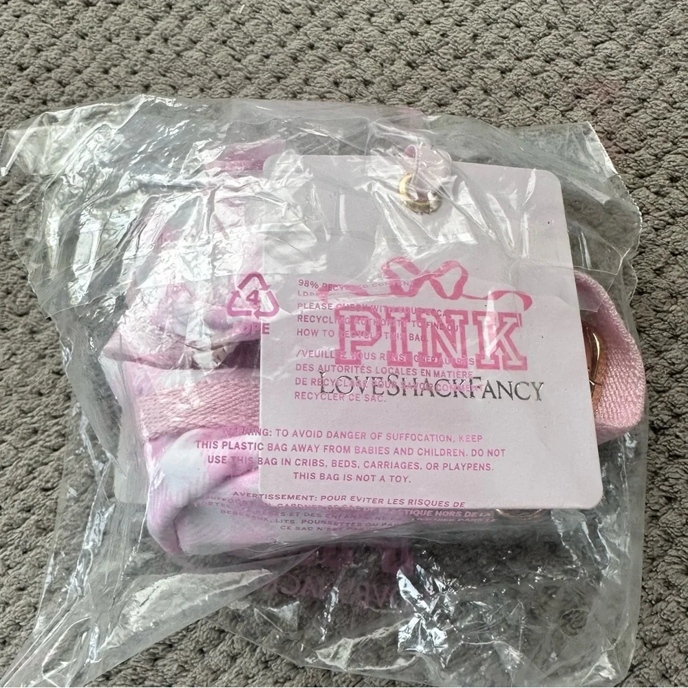 New VS PINK x LoveShackFancy MINI DUFFLE KEYCHAIN CHARM Only